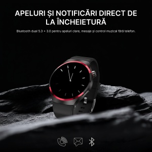 Ceas Smartwatch Barbati Singlait C22 – Ecran HD 1.53″, Apel Bluetooth cu Difuzor & Microfon, NFC, Monitorizare Ritm Cardiac, SpO₂, Somn & Stres, 100 Moduri Sport, IP68, Autonomie Extinsă, Negru - Img 4