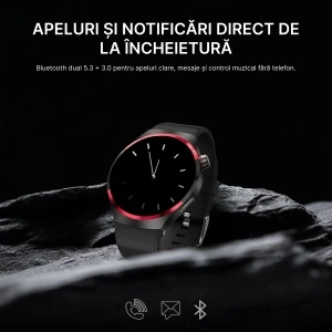 Ceas Smartwatch Barbati Singlait C22 – Ecran HD 1.53″, Apel Bluetooth cu Difuzor & Microfon, NFC, Monitorizare Ritm Cardiac, SpO₂, Somn & Stres, 100 Moduri Sport, IP68, Autonomie Extinsă, Negru - Img 4
