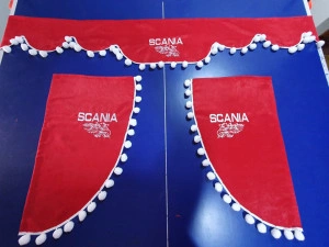 Perdea parbriz și colțare SCANIA ciucuri rotunzi - Img 3
