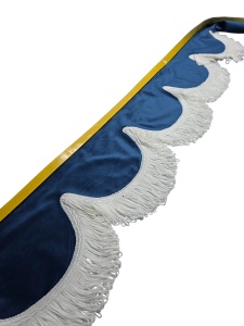 Perdea parbriz olandeză dublă catifea, albastru - Img 3