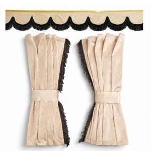 Set perdele catifea duble, bej