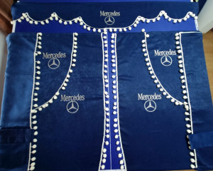Set complet perdele Mercedes cu ciucuri rotunzi