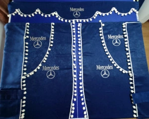 Set complet perdele Mercedes cu ciucuri rotunzi