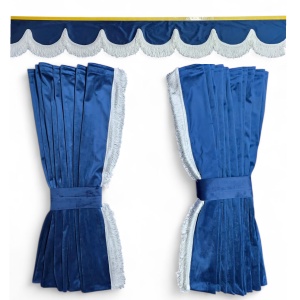 Set perdele catifea, albastru
