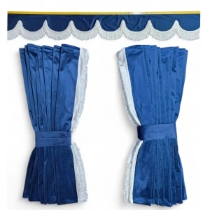 Set perdele catifea, albastru