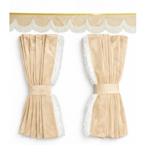 Set perdele catifea duble, bej