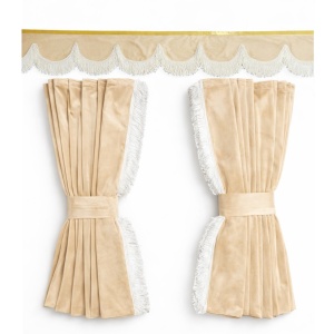 Set perdele catifea, bej