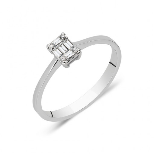 Inel de logodna cu diamante - 0,08CT; 0,01CT