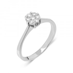 Inel de logodna cu diamante -0,11CT; 0,03CT