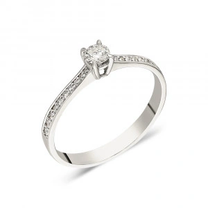 Inel de logodna cu diamante - 0,14CT; 0,09CT