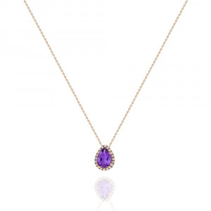 Lant cu ametist si diamante - 0,06CT; 0,62CT