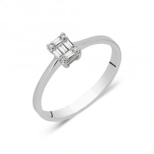 Inel de logodna cu diamante - 0,08CT; 0,01CT