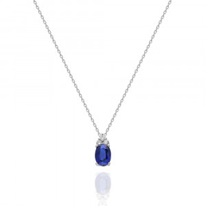 Lant cu safir si diamante - 0,08CT; 1,34 CT