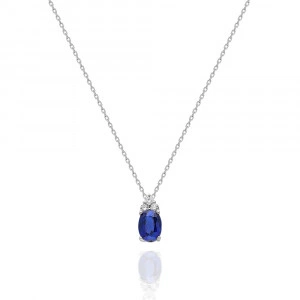 Lant cu safir si diamante - 0,08CT; 1,34 CT