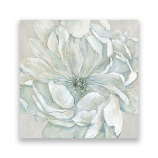 Tablou Canvas - Floral, Bujori, Alb, 100 x 100 cm