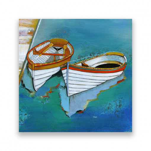 Tablou Canvas - Tablouri barci si vapoare, Barca, Mare, Albastru, 100 x 100 cm