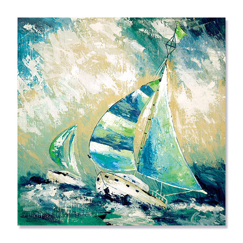 Tablou Canvas - Cursa catre Mackinac, Mare, Valuri, Tablouri barci si vapoare, 100 x 100 cm