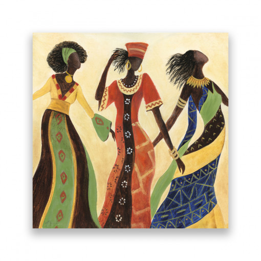 Tablou Canvas - Femeie, Afro, Multicolor, 100 x 100 cm