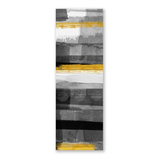 Tablou Canvas - Tablouri Abstracte IV, Linii, Auriu, Gri, 50 x 150 cm