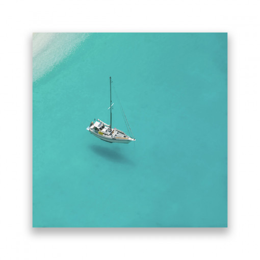 Tablou Canvas - Tablouri barci si vapoare, Vapor, Mare, Liniste, Albastru, 100 x 100 cm