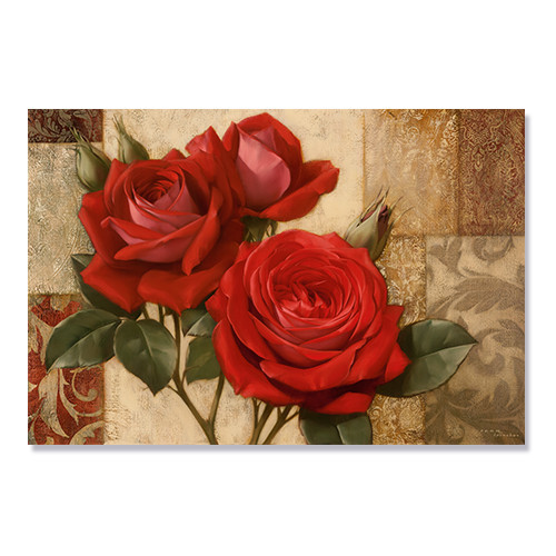 Tablou Canvas - Flori, Floare, Trandafir, Rosu, 80 x 120 cm