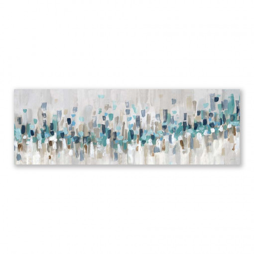 Tablou Canvas - Tablouri Abstracte II, Verde, Mov, Padure, 50 x 150 cm