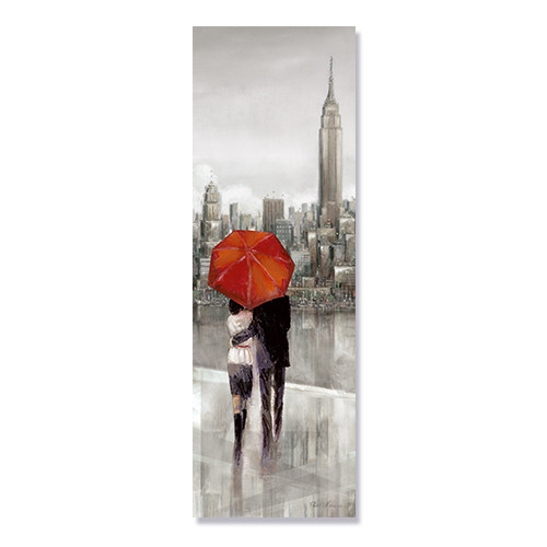 Tablou Canvas - America, New York, Pereche, Ubrela Rosie, Toamna 50 x 150 cm