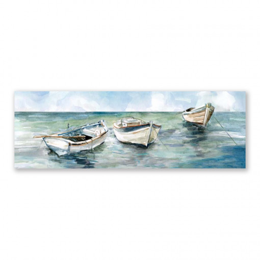 Tablou Canvas - Mare II, Barca, Pastel, Liniste, 50 x 150 cm