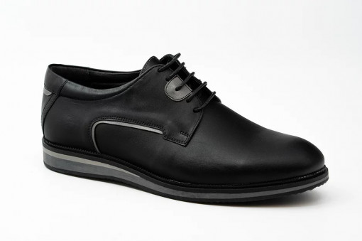 Men's black Derby casual shoes