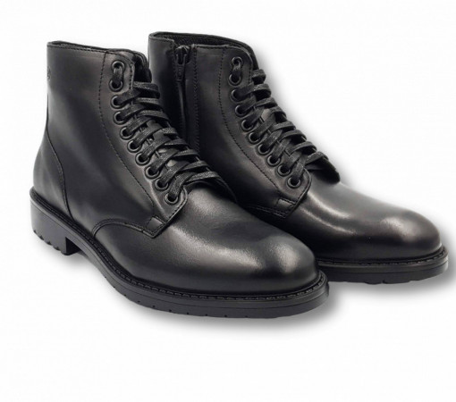 Men's natural leather boots Nero black