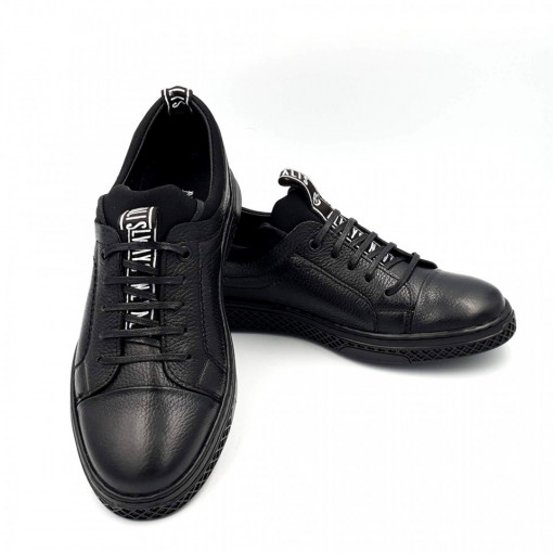 Pantofi sport barbati din piele naturala Dima Negru