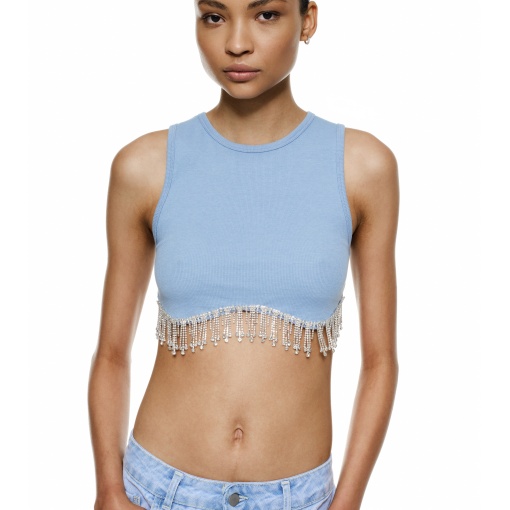Cropped top cu strasuri