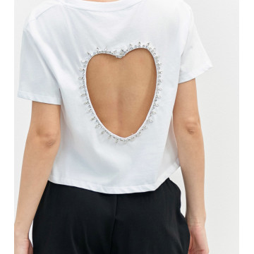 Tricou Inima cu pietre aplicate - Img 1