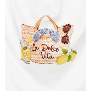 Tricou cu imprimeu "La dolce vita" | Alb - Img 4