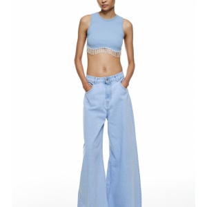 Cropped top cu strasuri - Img 3
