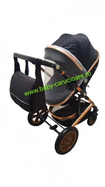 Carucior-nou-născut-3-in-1-Baby-C- geantă-multifuncționala-plasă-pentru-insecte-S-530-Negru-Design-1 - Img 8