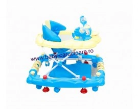 Premergător balansoar 2 in 1 Baby Care Ratusca Albastru - Img 2