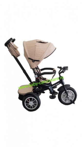 Tricicleta multifuncționala Turbo Bike cu poziție pentru somn Baby Care Capuccino - Img 3