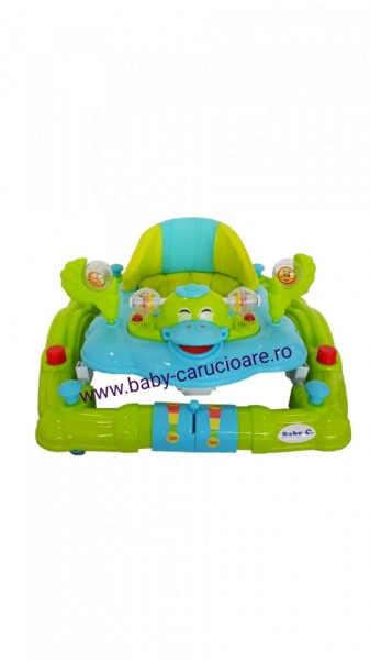 Premergator balansoar 2 in 1 cu roți din silicon Baby Care Ratusca Aqua - Img 3