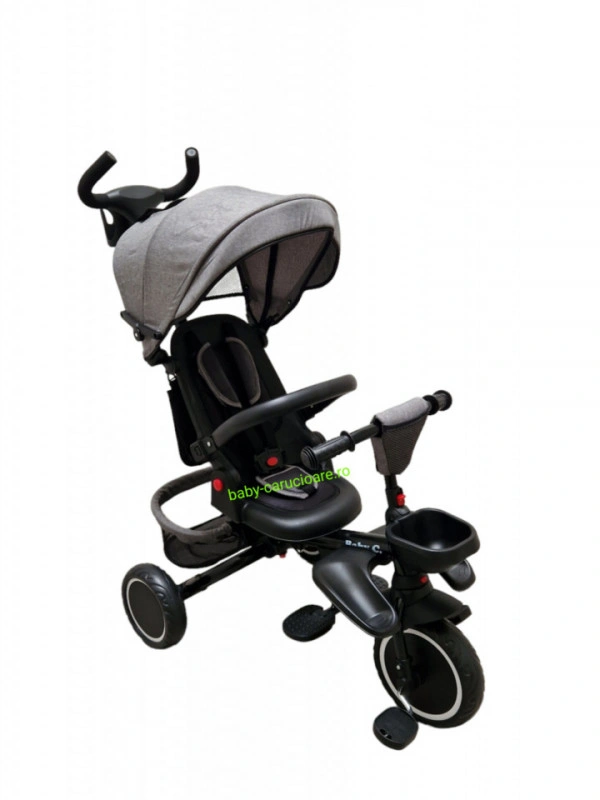 Tricicleta-pliabila-multifuncționala-360°-Baby-C-cu-poziție-pentru-somn-cod-T-08-E-Gri - Img 2