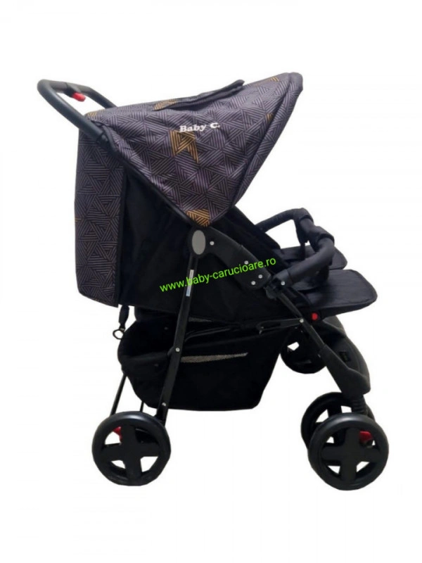 -Carucior-nou-nascut-2-in-1-Baby-C-pentru-gemeni-cod-P-700-Gri-Design-1 - Img 4