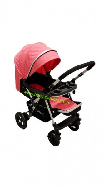 Cărucior nou născut 2 in 1 +plasă pentru insecte Baby Care 511 Pink - Img 2
