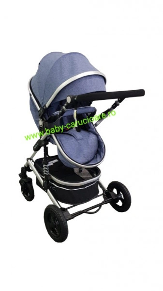 Cărucior-nou-născut-3-in-1-Baby-C-geantă-multifuncționala-plasă-pentru-insecte-cod-531-Albastru-Jeans-1 - Img 2