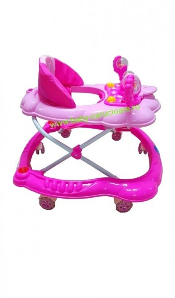Premergator cu roți din silicon Baby Care Roz - Img 4