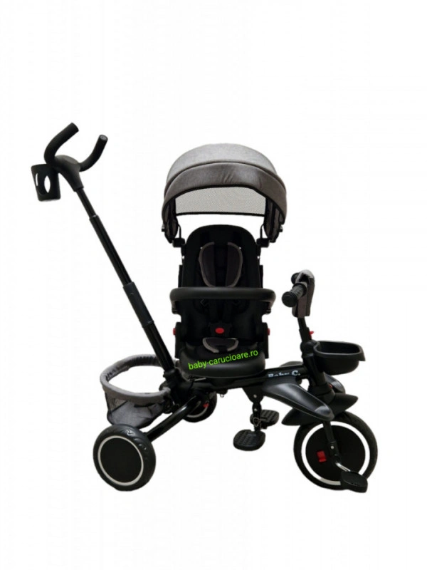 Tricicleta-pliabila-multifuncționala-360°-Baby-C-cu-poziție-pentru-somn-cod-T-08-E-Gri - Img 3