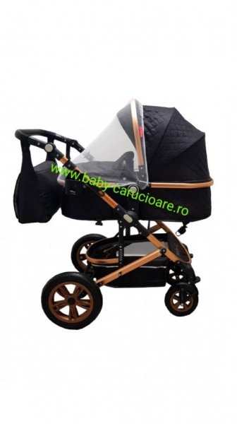 Carucior-nou-născut-3-in-1-Baby-C- geantă-multifuncționala-plasă-pentru-insecte-S-530-Negru-Design-1 - Img 2