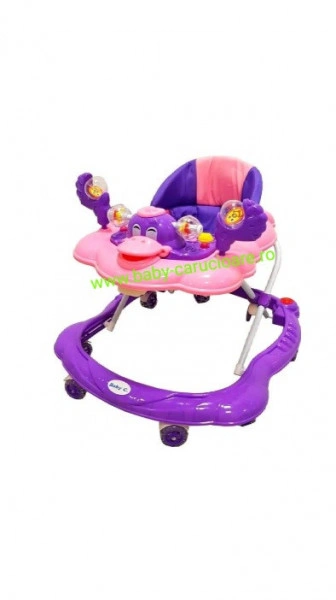 Premergător cu roți din silicon Baby Care Ratusca Purple - Img 3