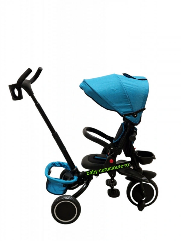 Tricicleta-pliabila-multifuncționala-360°-Baby-C-cu-poziție-pentru-somn-cod-T-08-E-Albastru - Img 2