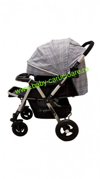 Cărucior nou născut 2 in 1 +plasă pentru insecte Baby Care 511 Grey Design - Img 2