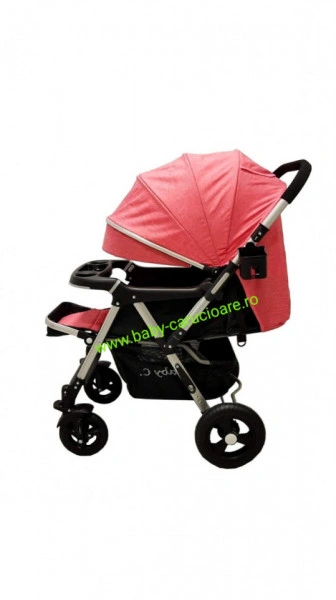 Cărucior nou născut 2 in 1 +plasă pentru insecte Baby Care 511 Pink - Img 4